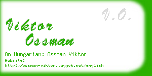 viktor ossman business card